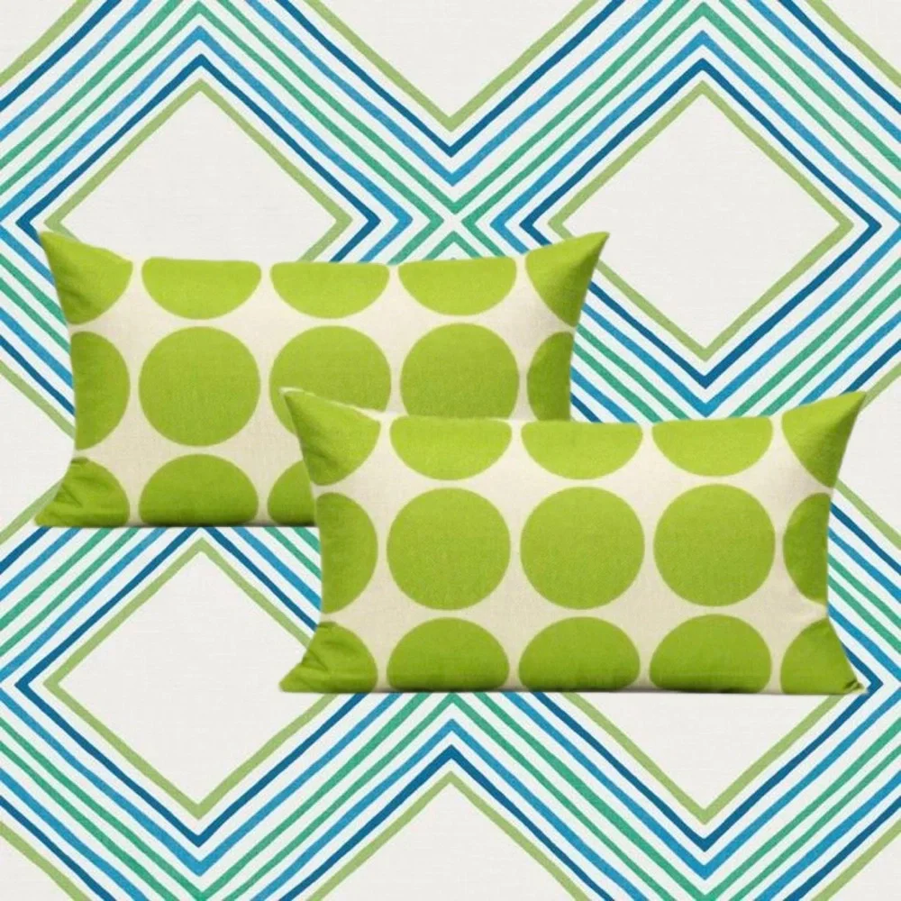 Luxury Home | Lime Green Polka Dot Indoor/Outdoor Lumbar Throw Pillow Covers